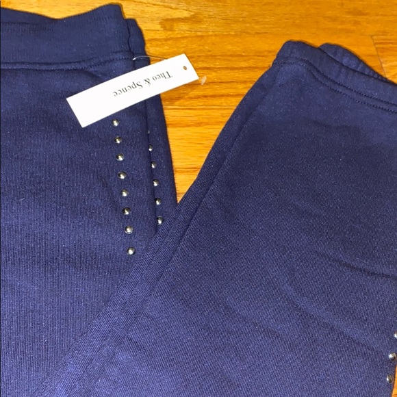 Navy Studded Sweatpants - Picture 2 of 6